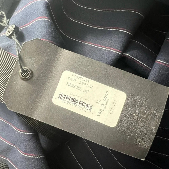 Rag and Bone Simone Snap Pant in Navy Blue‎ Stripe Size US 14 - Picture 11 of 12